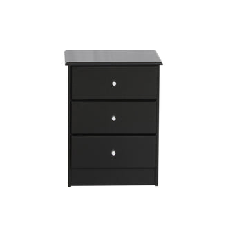 Black Pearl 3 Drawer Bedside