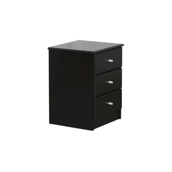 Black Pearl 3 Drawer Bedside