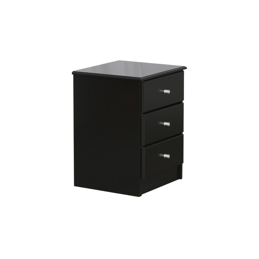 Black Pearl 3 Drawer Bedside