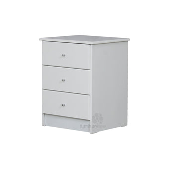 Pearl Bay White 3 Drawer Bedside