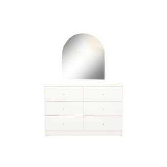 Pearl Bay White 6 Dresser and Mirror