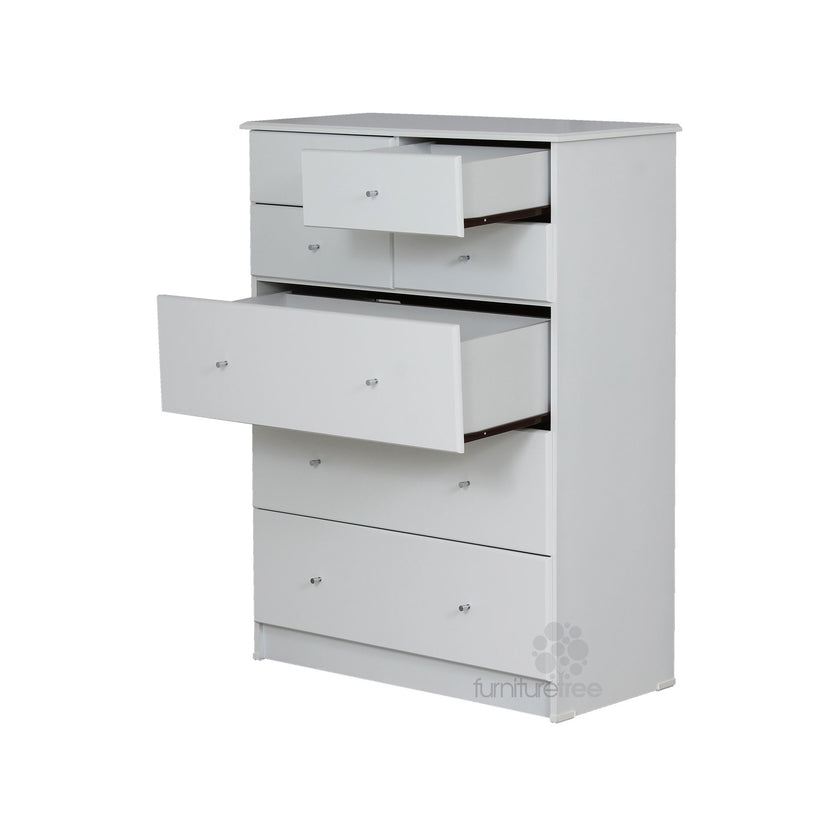 Pearl Bay White 7Drawer Highboy