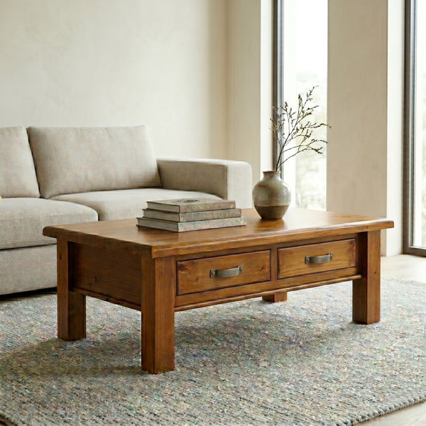 Settler 2 Drawer 4 Legs Coffee Table (1270W x 730D x430H)