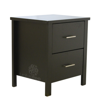 Black Alice 2 Drawer Bedside