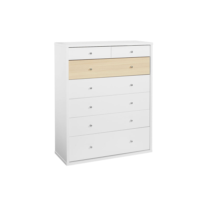 Cosmo-7-Drawer-Tallboy-White-beech