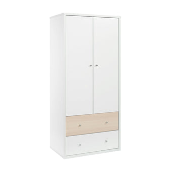Cosmo-2-Drawer-2-dr-Wardrobe-White-beech