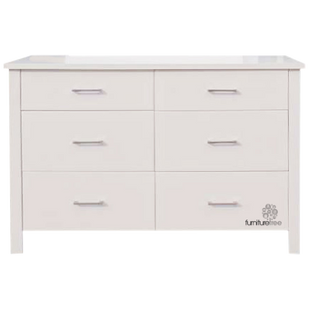 White Tina 6 Drawer Lowboy