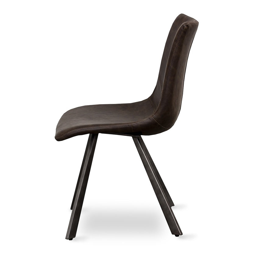 Rustic Chair Vintage Dark Brown Pu