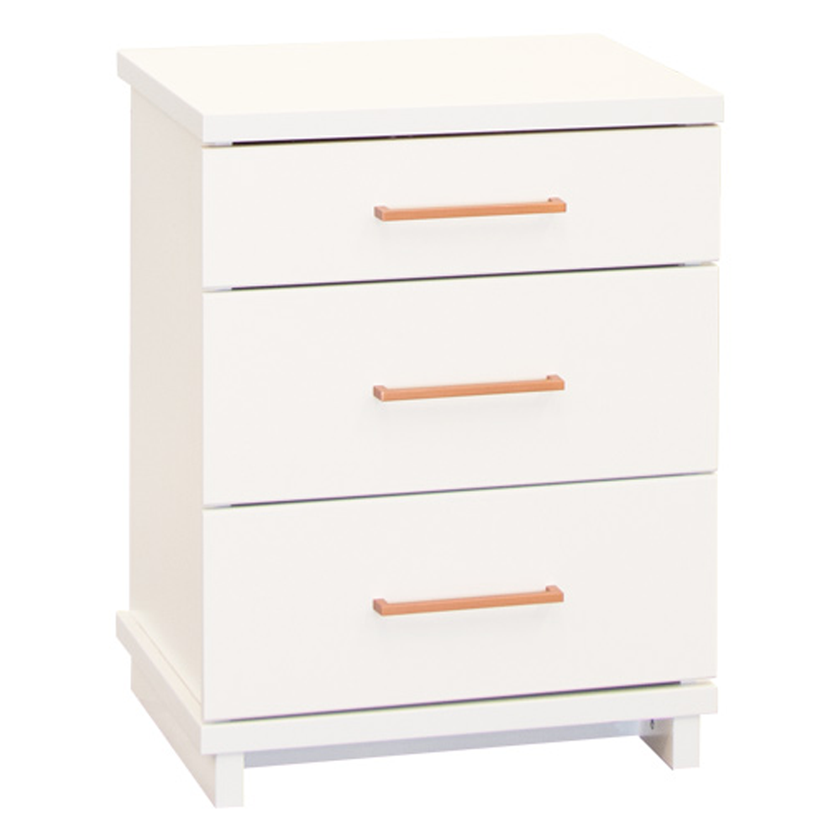 Franz 3 Drawer Tall Bedside- Nickel