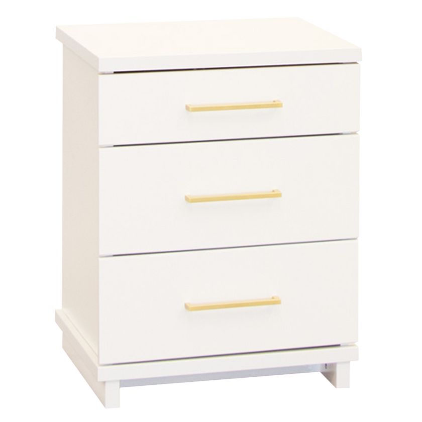 Franz 3 Drawer Tall Bedside- Nickel