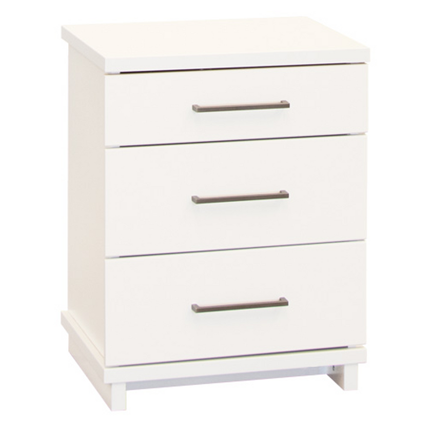 Franz 3 Drawer Tall Bedside- Nickel