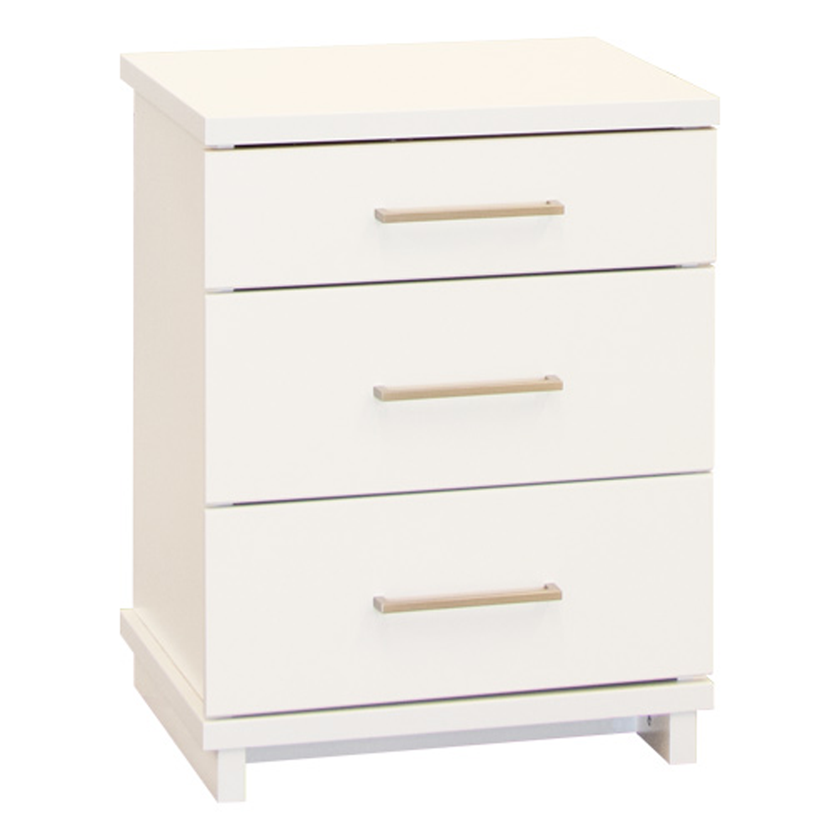 Franz 3 Drawer Tall Bedside- Nickel