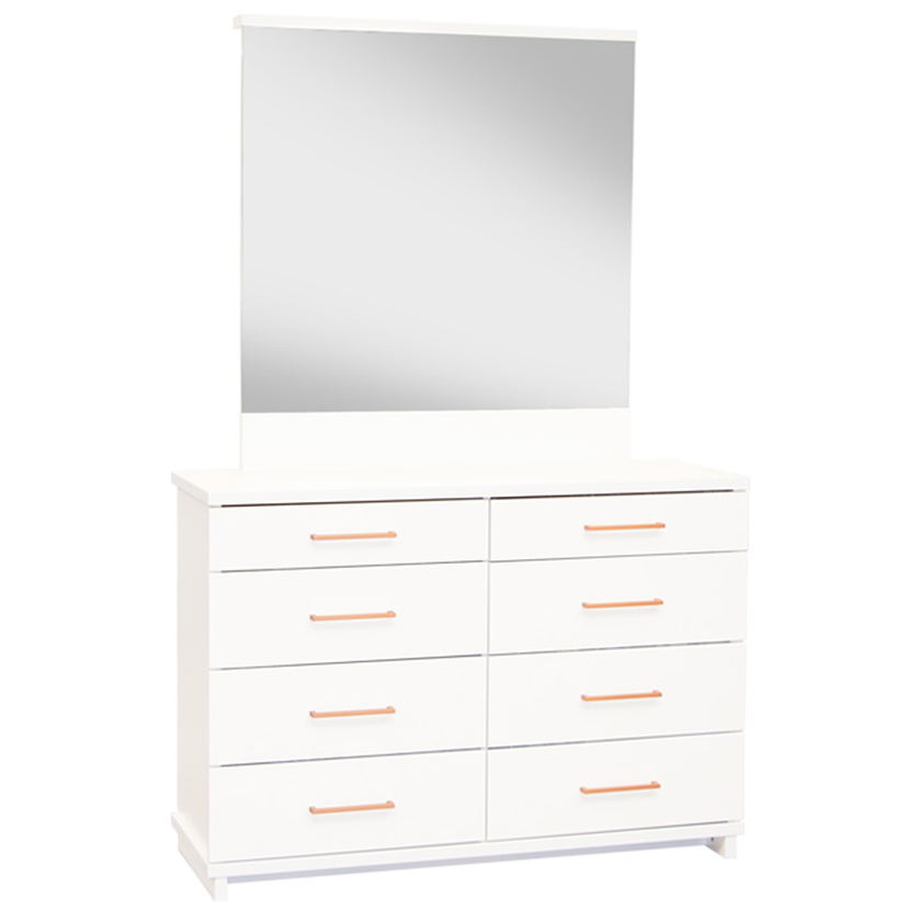 Franz 8 Drawer Dresser +Mirror - Nickel