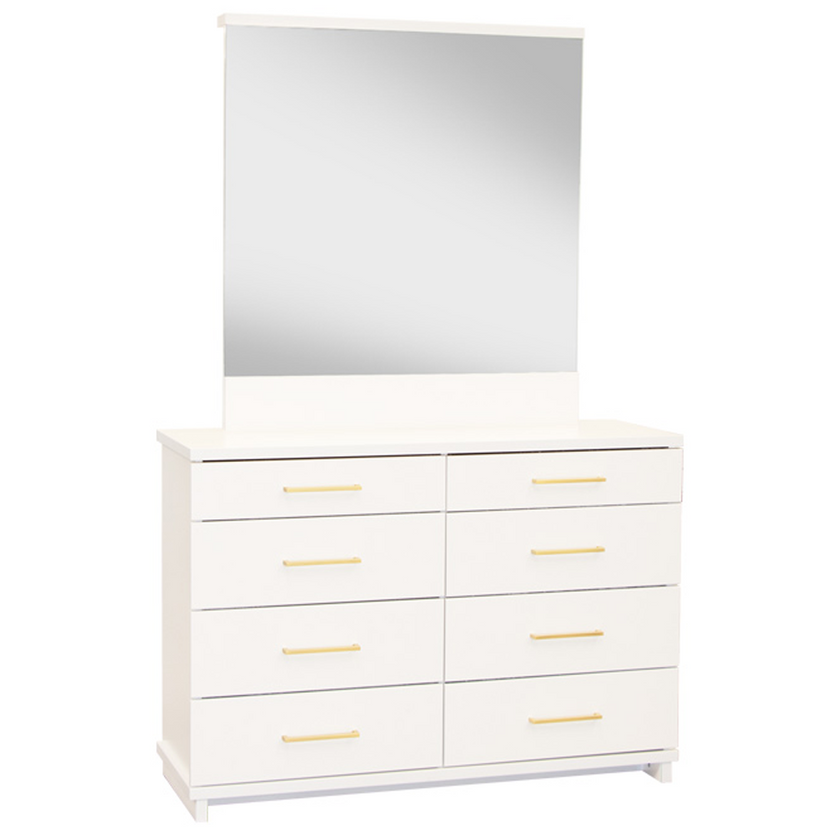 Franz 8 Drawer Dresser +Mirror - Nickel