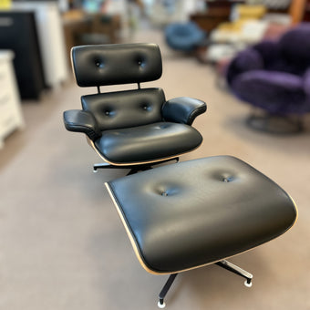 Fairview Swivel with Footstool - Leather