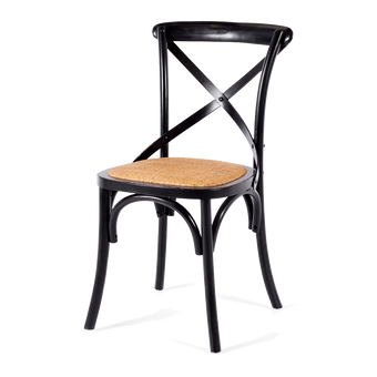 Villa X-back Chair Aged Black Rattan Sea