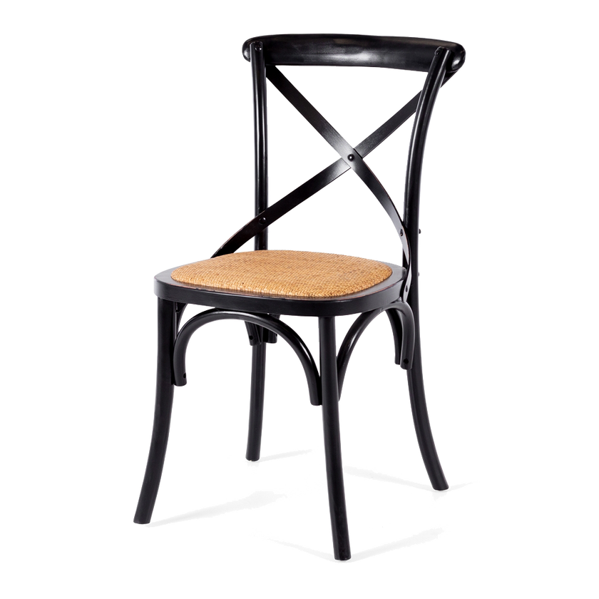 Villa X-back Chair Aged Black Rattan Sea