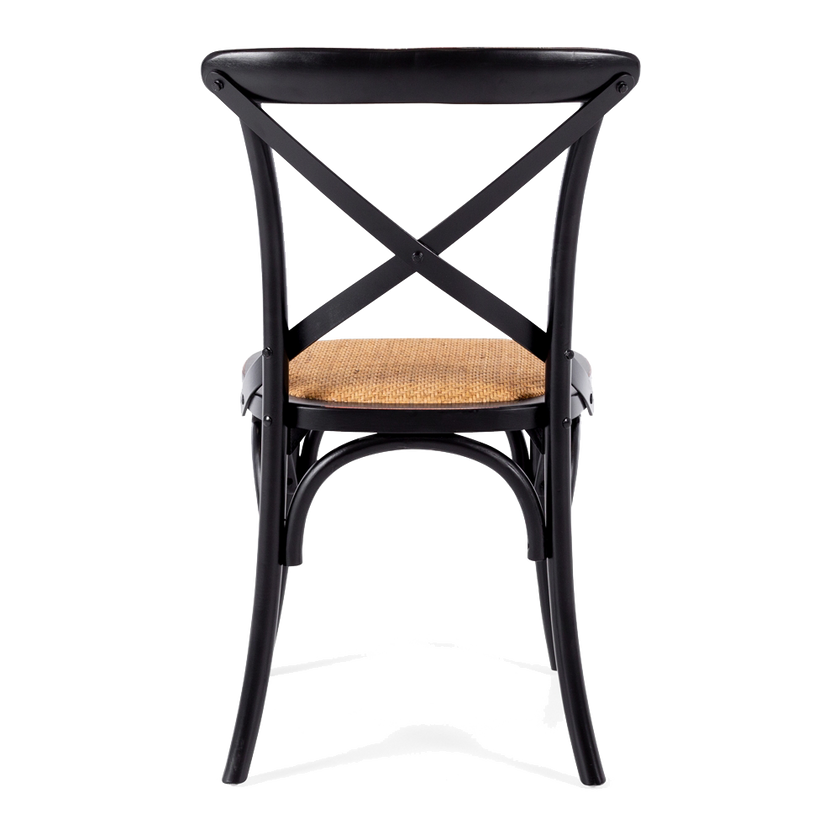 Villa X-back Chair Aged Black Rattan Sea