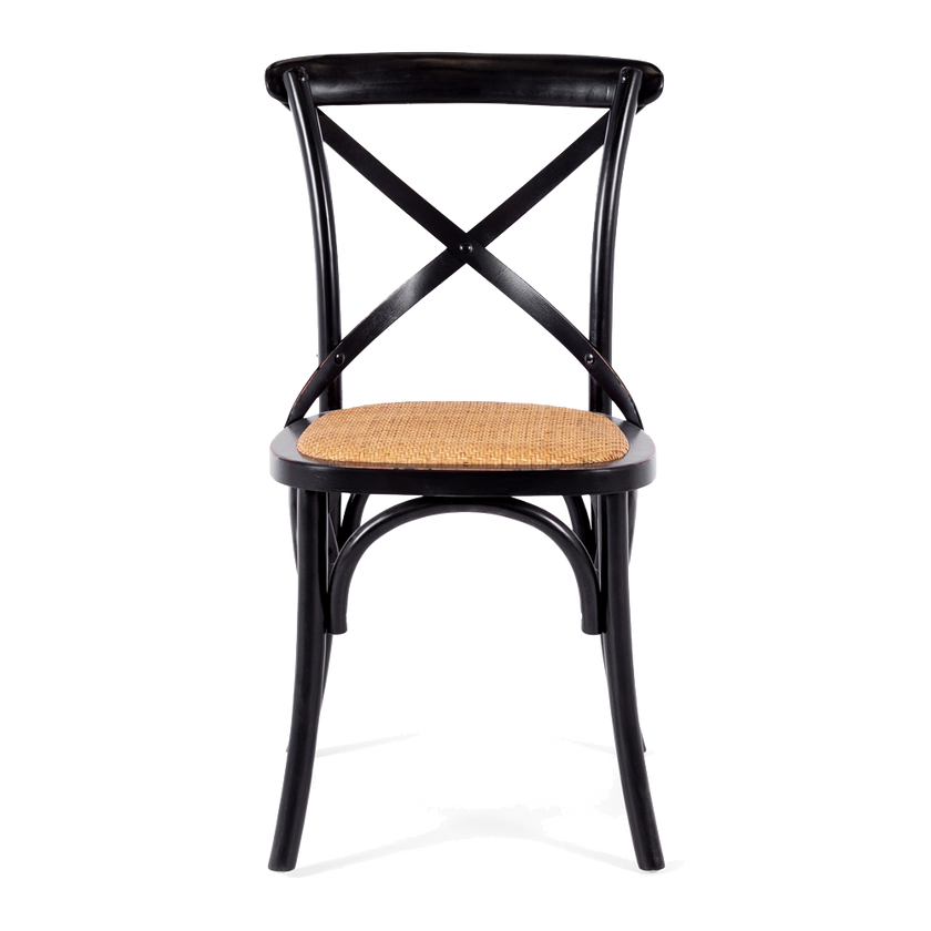 Villa X-back Chair Aged Black Rattan Sea