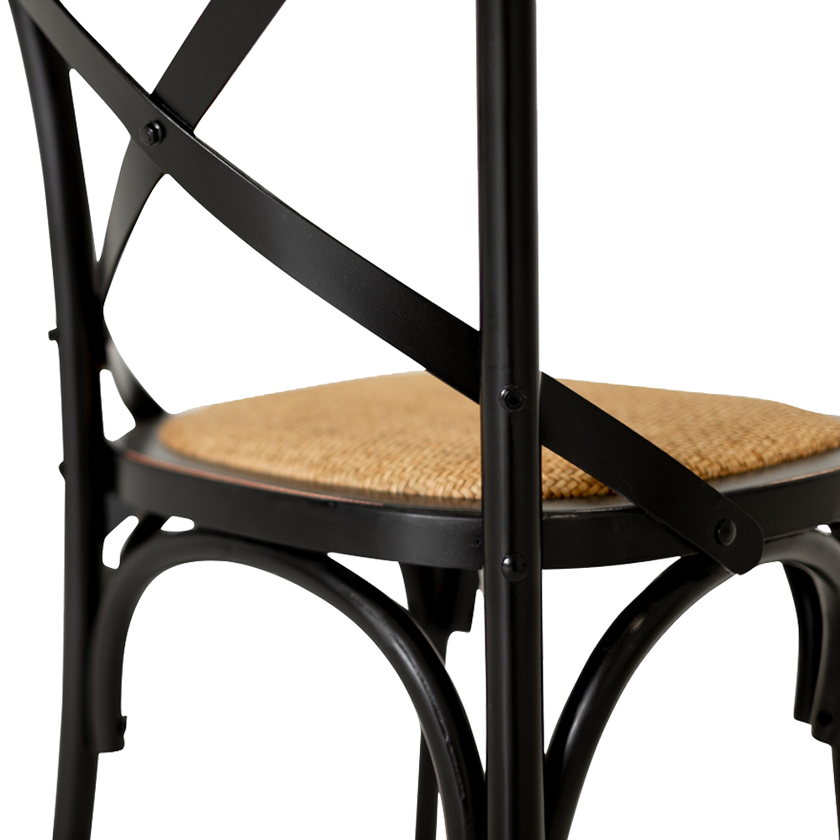 Villa X-back Chair Aged Black Rattan Sea