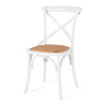 Villa X-back Chair Aged White Rattan Sea