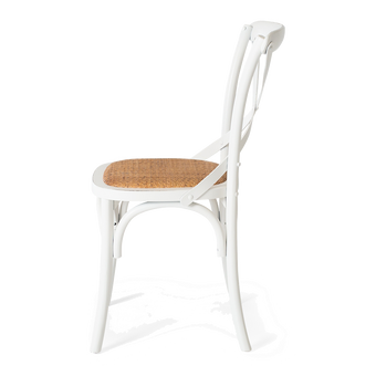 Villa X-back Chair Aged White Rattan Sea