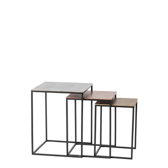 Luxor Aluminium & Iron Side Table Set of 3