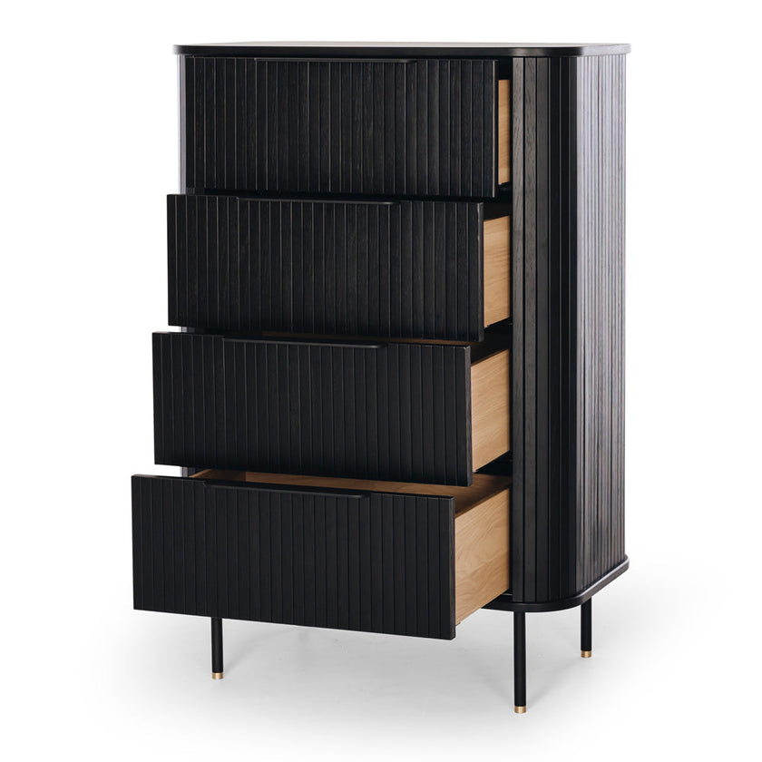 Anders Tallboy 4 drawers (Black Oak)