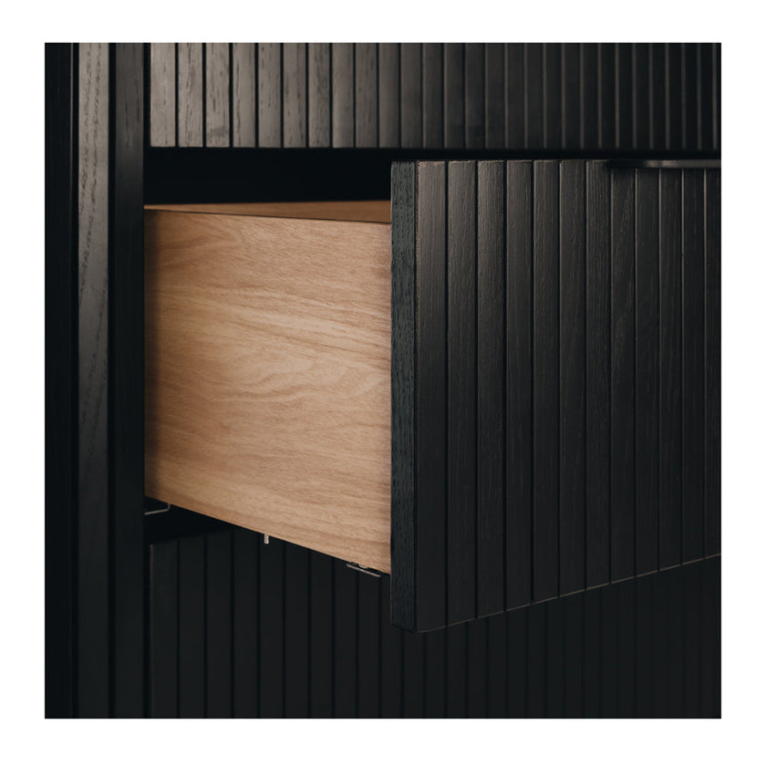 Anders Tallboy 4 drawers (Black Oak)