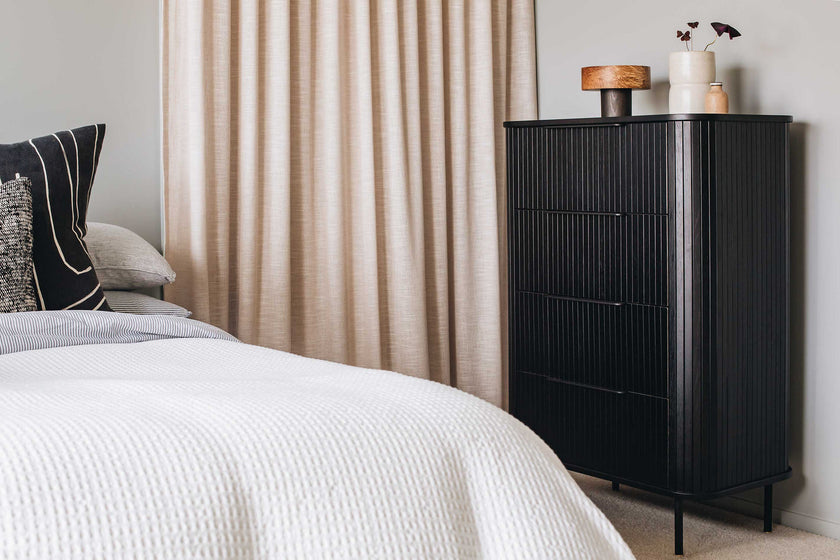 Anders Tallboy 4 drawers (Black Oak)