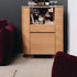 Akita Natural Oak Bar Cabinet (Turkish Rose Top)