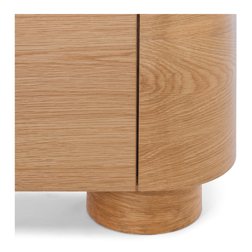 Akita Natural Oak Bar Cabinet (Travertine Top)