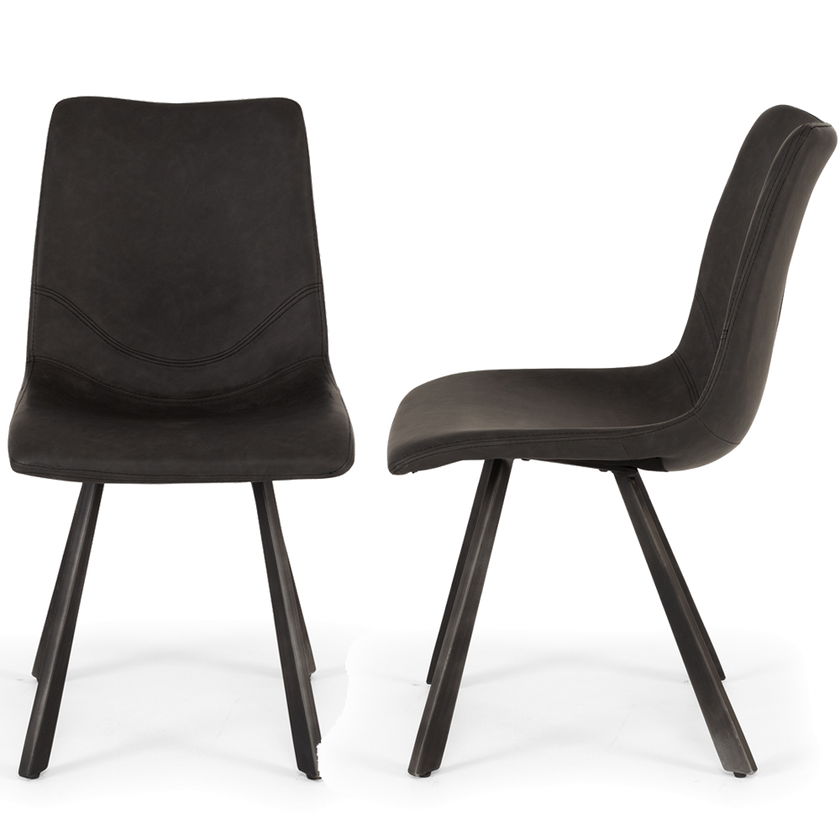 Rustic Chair Vintage Grey Pu