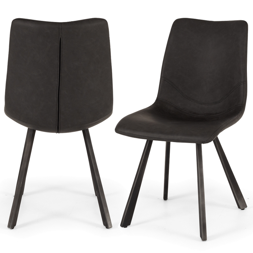 Rustic Chair Vintage Grey Pu