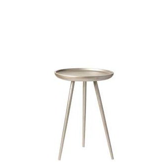 Verona Aluminium & iron Side Table Raw Nickel 41cm