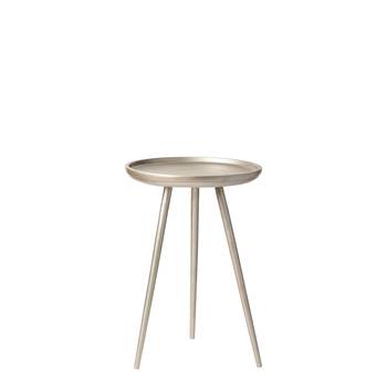 Verona Aluminium & iron Side Table Raw Nickel 41cm