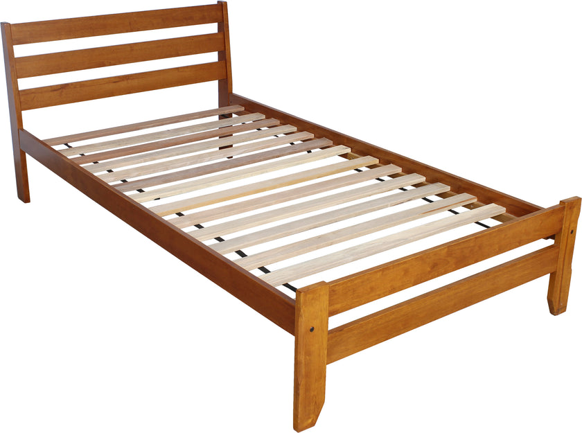 Sammie Single Oak Stain Slat Bed