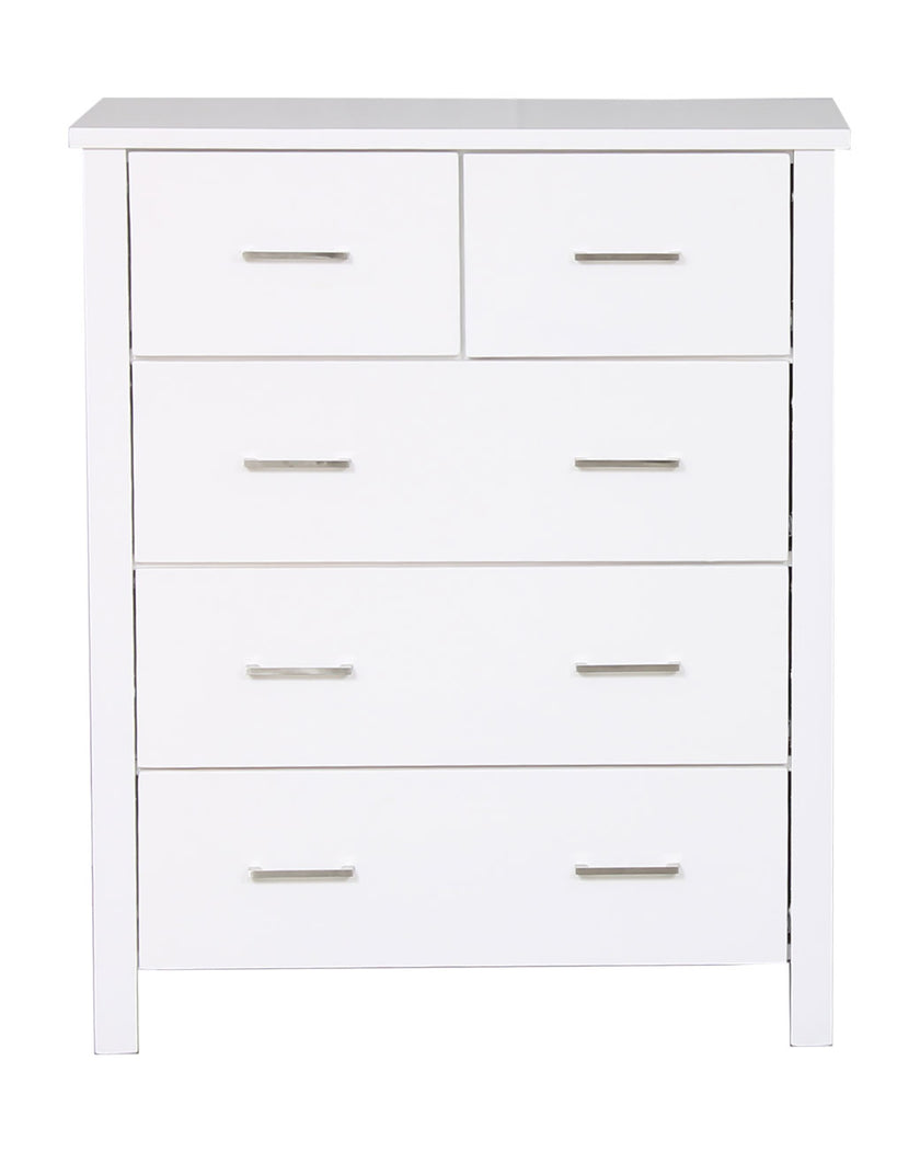 Alice 5 Drawer Tallboy- White