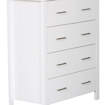 Alice 5 Drawer Tallboy- White