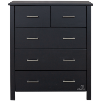 Black Alice 5 Drawer Tallboy