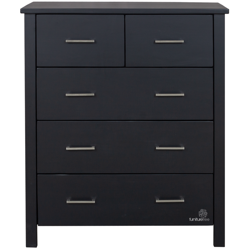 Black Alice 5 Drawer Tallboy