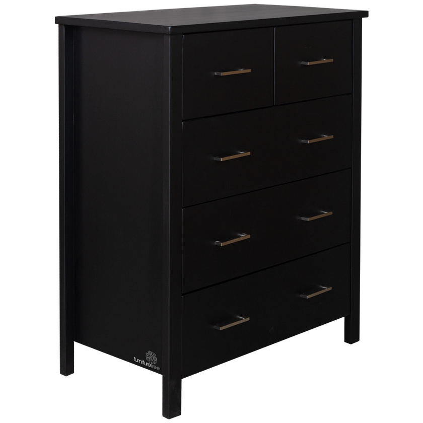 Black Alice 5 Drawer Tallboy