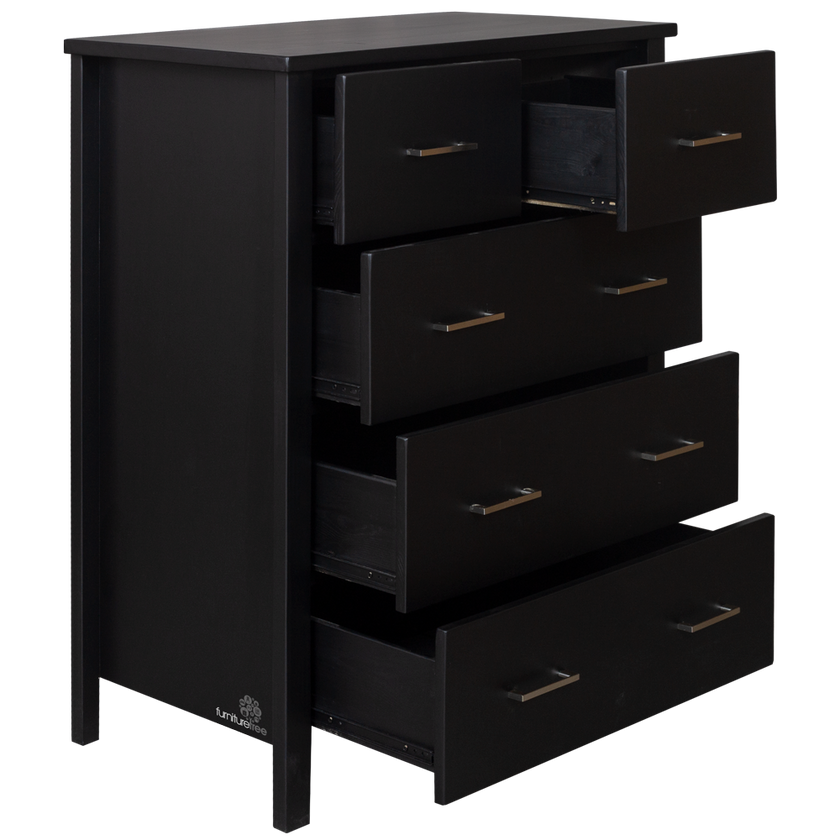 Black Alice 5 Drawer Tallboy