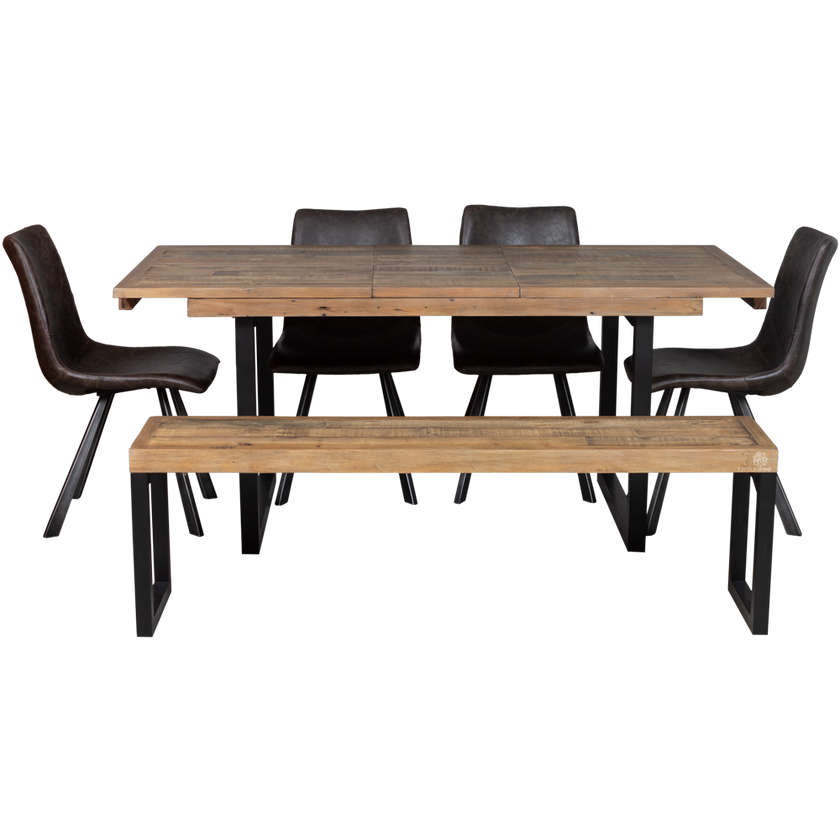 Woodsmith-6-pce-Bench-4-Brown-Rustic-Chair