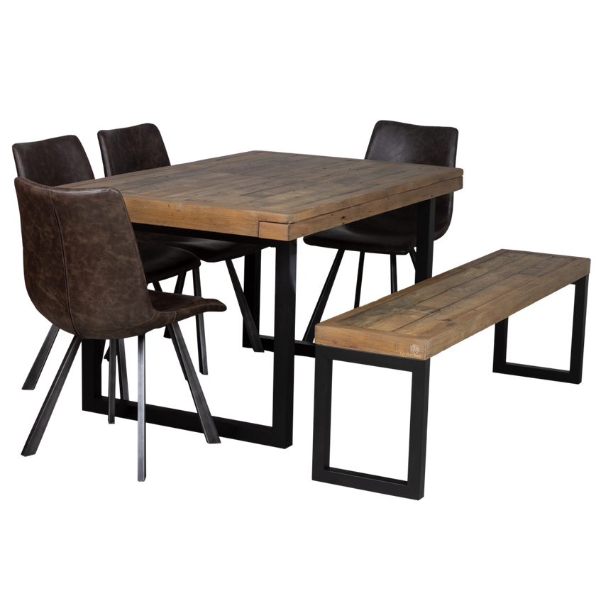 Woodsmith-6-pce-Bench-4-Brown-Rustic-Chair