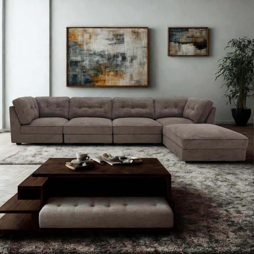 Orlando 5 Piece Modular Sofa - Latte