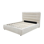 Gore Puffed Bed Base with Headboard ( Beige) - Queen