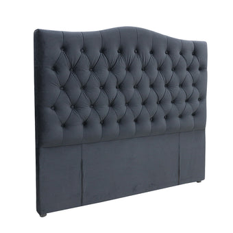 Milton Upholstered Buttoned Headboard (Black) - Double (W1370 H1400 D130mm)