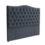 Milton Upholstered Buttoned Headboard (Black) - Double (W1370 H1400 D130mm)