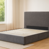Picton Bed Base with Headboard (Grey) - Queen (W154 x H120 x D213 CM)